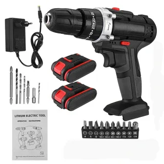 BLMIATKO 48VF Cordless Electric Drill 25 Speeds Torque Power Impact Drill W/ 1/2pcs Battery