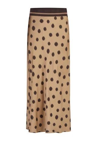 Marc Aurel - Midirock mit Polka Dots taupe varied - Gr. - 34