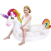 sloosh Aufblasbare Schwimmfigur SLOOSH Wasser Pool Luftmatratze Kinder, Aufblasbare Einhorn Pool Floß
