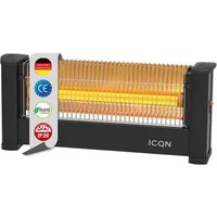 ICQN Heizstrahler Infrarot Standheizstrahler für Büro oder Haus, 135 Zentimeter Kabel, 900 W, Für Räume bis 9m², IP20, Elektroheizung, IQ.0900.APW