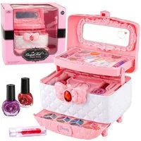 Wisam Lernspielzeug Beauty-Set für Make-up und Nägel, Kosmetikkoffer für Kinder