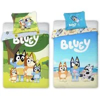 BrandMac Bettwäsche Bluey - 2 x Wende-Bettwäsche-Set im Doppelpack, 135x200 & 80x80, Baumwolle, 100% Baumwolle