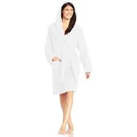 Vossen Unisex-Bademantel Texas, ideal für Sauna & Spa, Hotelbademantel, Morgenmantel, Kurzform, Webvelours, Kapuze, Gürtel, für Damen & Herren