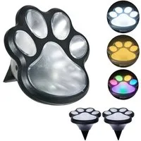 VIVIHEYDAY LED Solarleuchte 3/6 Stück Solar Bodenleuchten mit Pfotenabdruck, Solarleuchten, für Garten, Led Solar Gartenleuchten, Solarlampen, für Garten Rasen Gehweg Patio