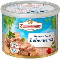 Zimmermann Wurstkonserve, Zimmermann Hausmacher Leberwurst grob Herzhaft und Lecker 200g