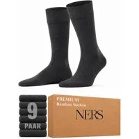NERS Basicsocken 6 Paar Socken aus Bambus Damen & Herren, ohne Naht, Komfortbund (9-Paar) Premium Bambussocken Atmungsaktiv, & Weich, Geschenkbox