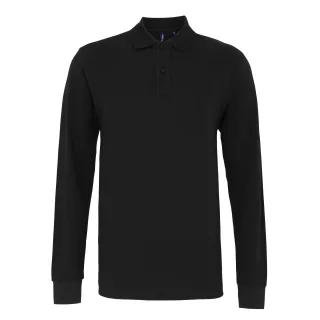 Asquith & Fox Herren Classic Fit Langarm-Poloshirt (Schwarz)