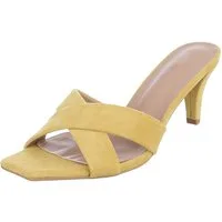 Ital-Design Damen Mules Pumps mit Stilettoabsatz und Riemen Pantolette (91895810) Pfennig-/Stilettoabsatz Sandalen & Sandaletten in Gelb