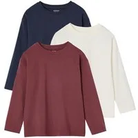 vertbaudet Langarmshirt Jungen Shirts aus Baumwolle Basic 3er-Pack