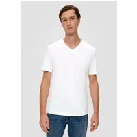 s.Oliver T-Shirt T-Shirt V-Ausschnitt, kurzarm, Baumwolle, einfarbig