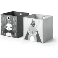 Vicco Faltbox, Grau, 30 x 30 cm 2er Set (2 St)