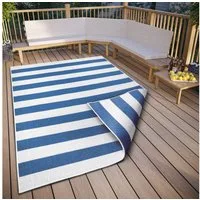 OTTO home Teppich Alan Wendeteppich, rechteckig, Höhe: 5 mm, beidseitig nutzbar, Streifen, Scandi, wetterfest, für In- und Outdoor