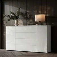 MOEBLINE Kommode Kommode Beistellkommode Sideboard mit Schubladen FIVO 05 weiß