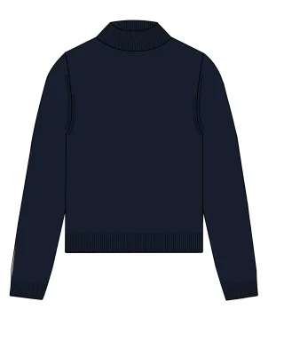 CLARINA - Stehbund-Pullover, 1/1 Arm,uni 616 marine - Gr. - 44