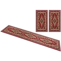 OTTO home Bettumrandung Oriental, Made in Belgium, Höhe 7 mm, (1-tlg), Läufer-Set, Kurzflor, Orient-Optik, mit Bordüre, pflegeleicht, elegant