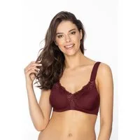 Viania Soft-BH 184460 (1-tlg) ohne Bügel Helga Komfortträger vorgeformte Cups Burgundy