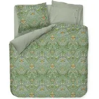 PiP Studio Bettwäsche Bettwäsche Saluti Piccoli Green Perkal, Perkal, 2 teilig, Floral, Blumenmuster, Gestreift