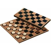 Philos Spiel, Dame-Set - klappbares Holzspielbrett - bedruckt