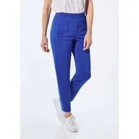 GOLDNER Schlupfhose Kurzgröße: Elegante 7/8-Schlupfhose SARA Slim Fit Jerseyhose mit Rundum-Dehnbund und Biesen