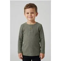 Name It Langarmshirt NMMKAB LS TOP NOOS Im Henley-Stil - mit kurzer Knopfleise, normal geschnitten
