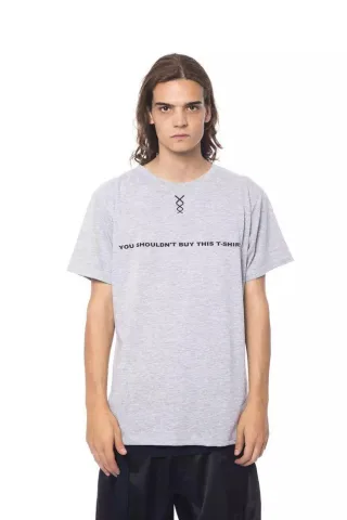 Graues T-Shirt mit Kurzarm und Grafik