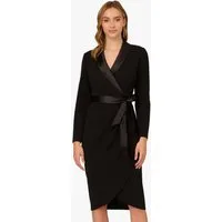Adrianna Papell Abendkleid Knit Crepe Tuxedo Wrap Dress Luxuriös, klassisch, elegant