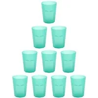 Engelland Becher Plastikbecher in modernen Neonfarben, Mehrweg, 10-tlg., Kunststoff, spülmaschinengeeignet, bruchfest, wiederverwendbar, 250 ml, 0,25 Liter