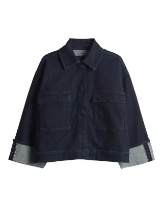 Opus - Loose Jeansjacke mit Rinsed Waschung - Hollice blau - Gr. - 40