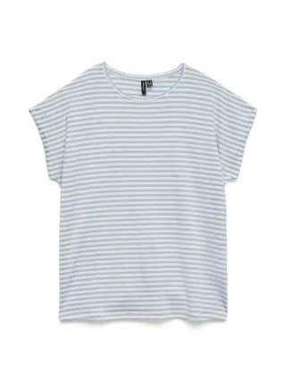 VERO MODA - VMAVA SS TOP STRIPE JRS NOOS Brunnera Blue - Gr. - L