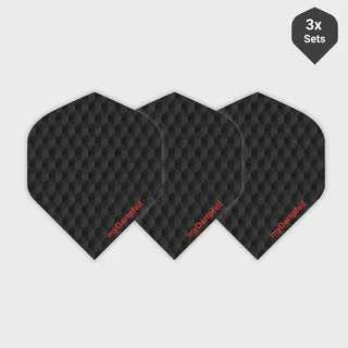 Standard Dart Flights Carbon (3 Sets) - Schwarz / 100 Mikron
