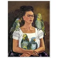 Posterlounge Wandbild Ich und meine Papageien, 1941, Frida Kahlo, erhältlich als Poster, Leinwandbild, Wandsticker oder Acrylglasbild