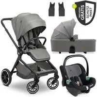 Hauck Kombi-Kinderwagen Move N Care Trio Set - Dark Grey, 3in1 Kinderwagen Buggy mit Babywanne, Babyschale, Sportsitz & Zubehör