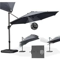 PURPLE LEAF Sonnenschirm Runder Terrassenschirm, Alu Balkonschirm, Groß Ampelschirm, LxB: 300,00x300,00 cm, 360°Rotation, Sonnenschutz UV50+, für Garten, Terrasse