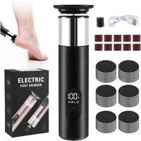 i@home Elektrischer Hornhautentferner, 1-tlg., 3 Geschwindigkeiten, 70 Aufsätze (60 Schleifpads + 10 Polierringe), 2-in-1 Elektrische Fußfeilen, Fußpflege-Set für trockene, rissige Haut