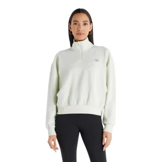 New Balance - Sweatshirt für Damen, mit kurzem Reißverschluss, Jerseyware, Übergroß (Minzgrün)