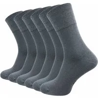 GAWILO Diabetikersocken für Herren, ohne Gummidruck, extra weiter Komfortbund, Business Socke (6 Paar) extra breiter Piquet - Strick am Bund
