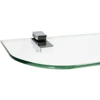ib style Wandregal Glasregal 6mm klar 90 x 15 cm + Clip KUBI Verchromt, Glasboden aus ESG-Sicherheitsglas - Wandregal