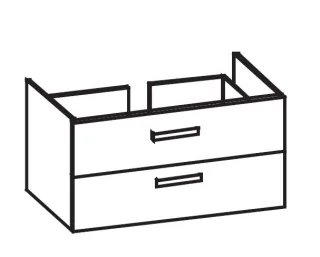 Artiqua 414 Waschtischunterschrank für Venticello 4104Aj, 4104AL Sangallo Grau quer, 414-WU2L-V106-7 414-WU2L-V106-7152-432