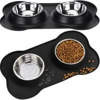 Purlov Futternapf PetBoost: Doppelter Hundenapf-Ständer - 2x 250ml, Edelstahl, Gesundheitsfördernd, hochwertig - optimal für Hunde aller Größen.