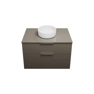 Burgbad Keramik Waschtisch-Set Eqio Grau Hochglanz/Alpinweiss, SGUM090F2010C0001 SGUM090F2010C0001