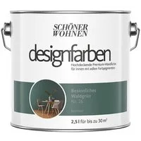 SCHÖNER WOHNEN FARBE Wand- und Deckenfarbe Besinnliches Waldgrün Nr. 26, Tropf- und spritzgehemmt, Konservierungsmittelfrei