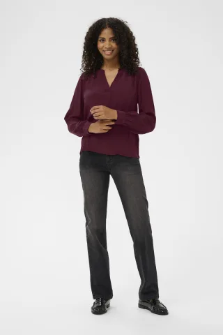 Langarm-Bluse KAemilia Langarm-Bluse Regular fit bordo