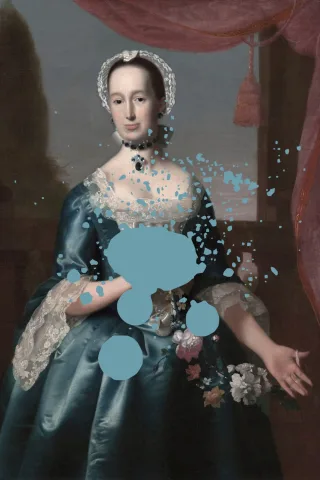 queence Acrylglasbild "Frau mit Farbklecks" Bilder von Frauen  Formen  Frau  Gemälde  Historische Persönlichkeiten  Kunst Fine Art-Print in Galeriequalität