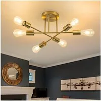 ZMH Deckenleuchten 6 Flammig Deckenlampe Vintage Retro ohne Leuchtmittel für Schlafzimmer, LED wechselbar, Deckenlampe Vintage Retro