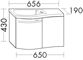 Burgbad Mineralguss-Waschtisch+Waschtischunterschrank Sinea T. Eisblau Softmatt/Weiß Velvet WTU065ERF3987C0037