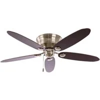 Hunter Deckenventilator Deckenventilator Low Profile Chrom, Mit Zugschnur