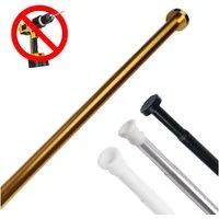 Sanilo Duschvorhangstange 90 - 160 cm oder 120 - 220 cm in schwarz, gold, weiß, chrom, Ø 28 mm, ausziehbar, Klemmstange, geklemmt, Aluminium, einfache Montage ohne Bohren, für Duschvorhang, bis zu 10 Kg belastbar