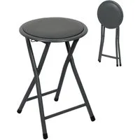 Urban Living Hocker Klapphocker Hocker Klappstuhl Rundhocker Küchenhocker (klappbare Sitzgelegenheit im Sicherungssplint, dunkelgrau), ⌀ 30 cm x H45 cm