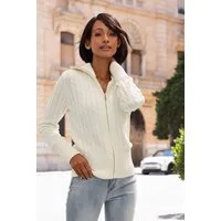 LASCANA Strickjacke mit Zopfstrickmuster, gemütlicher Cardigan mit Reißverschluss