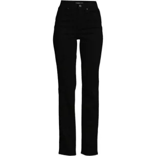 Farbige Straight Fit Jeans High Waist in Plus-Größe, Damen, size: plus, Schwarz, Elasthan/Baumwoll-Mischung/Polyester-Mischung, by Lands' End